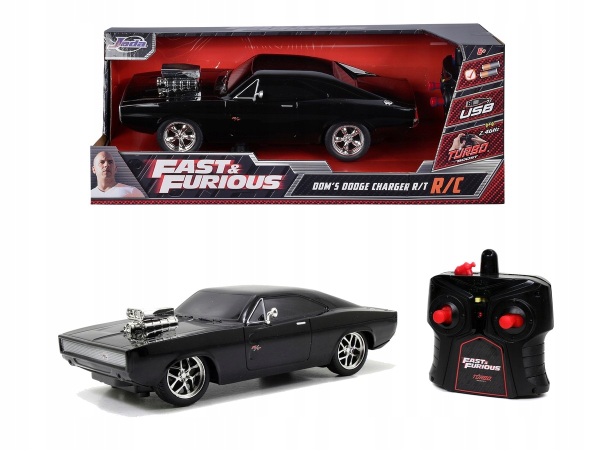 Športové auto Jada Toys Fast&Furios Dodge Charger R/C čierne