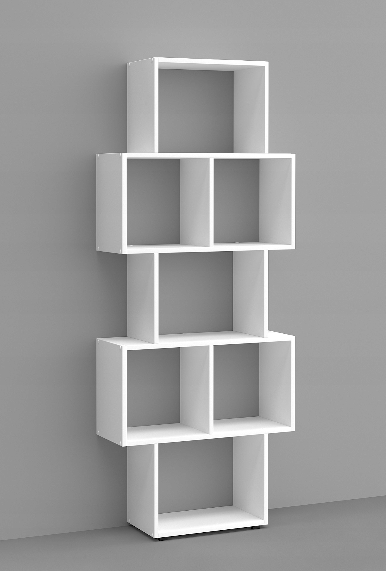 Półka regał wisząca ścienna TRIO na książki biała Wysokość mebla 165 cm