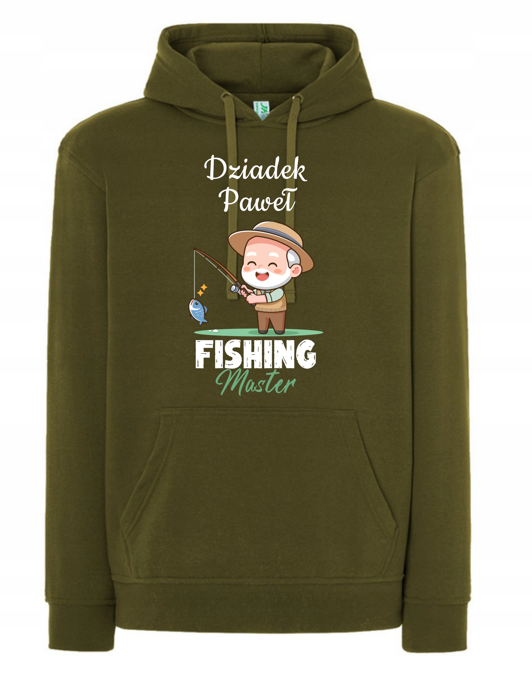 Mikina s kapucí pro dědečka rybáře Dědeček jméno Fishing Master XL