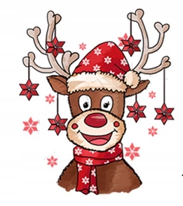 TERMO NAKLEJKA APLIKACJA NAPRASOWANKA ŚWIĄTECZNA RENIFER S-26/B