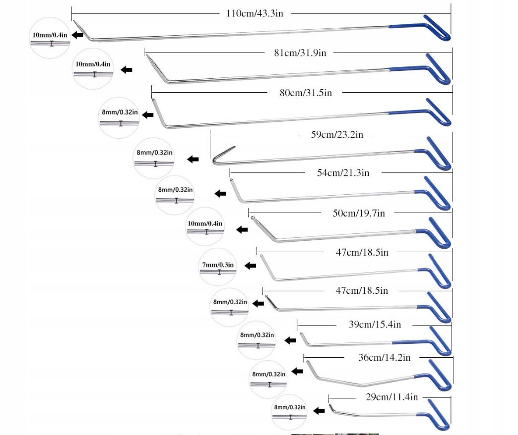 Zestaw PDR Do Usuwania Wyciagania Wgniecen Druty Producent code 1323