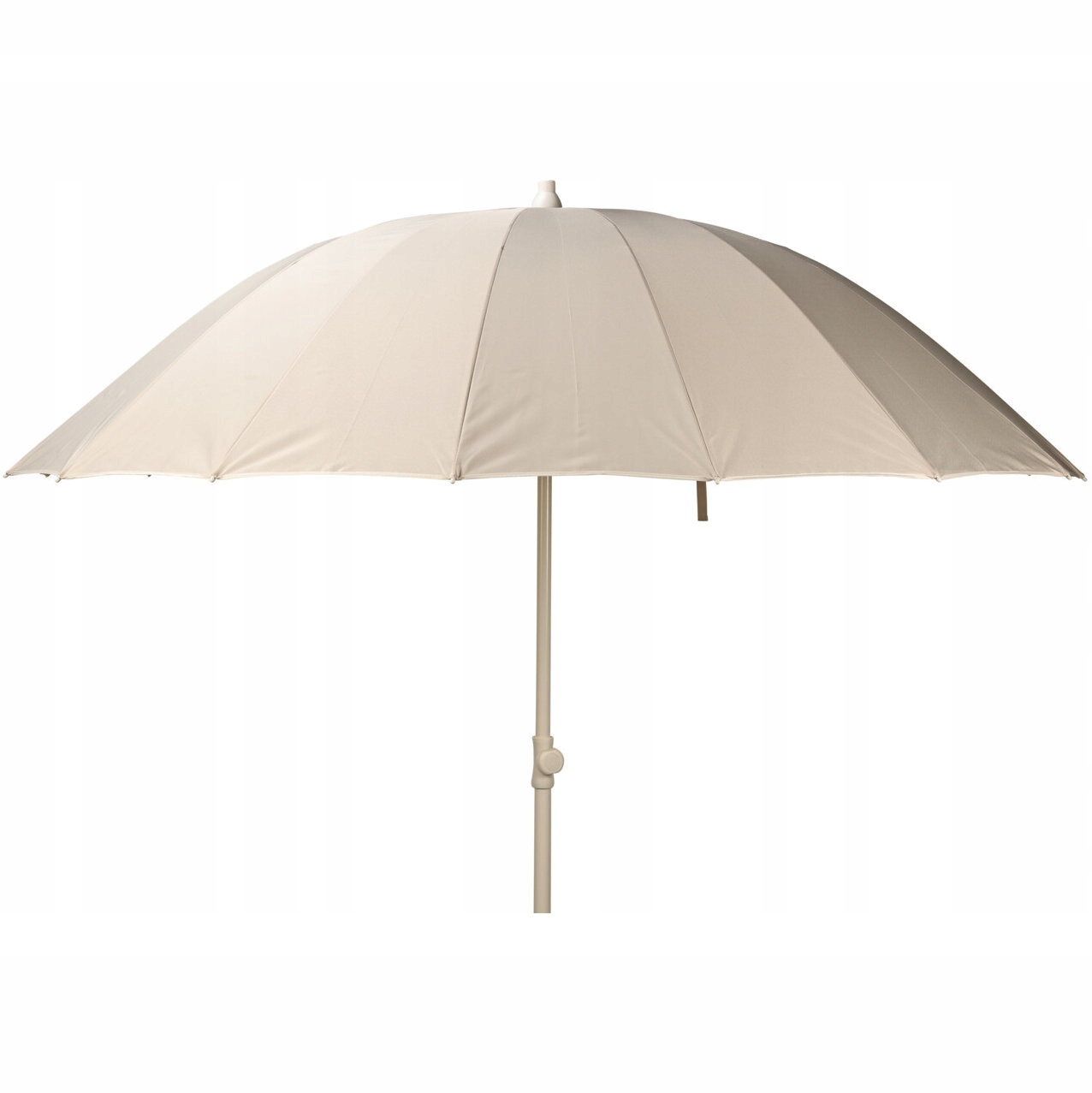 Parasol Ogrodowy Ø 220 CM Beżowy Aluminium Poliester 180 Gsm