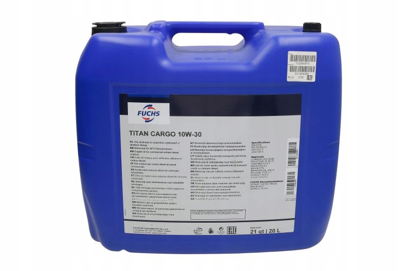 Olej silnikowy TITAN (20L) SAE 10W30 API CJ-4, CK-4 ACEA E9 DETROIT DIESEL Producent Fuchs