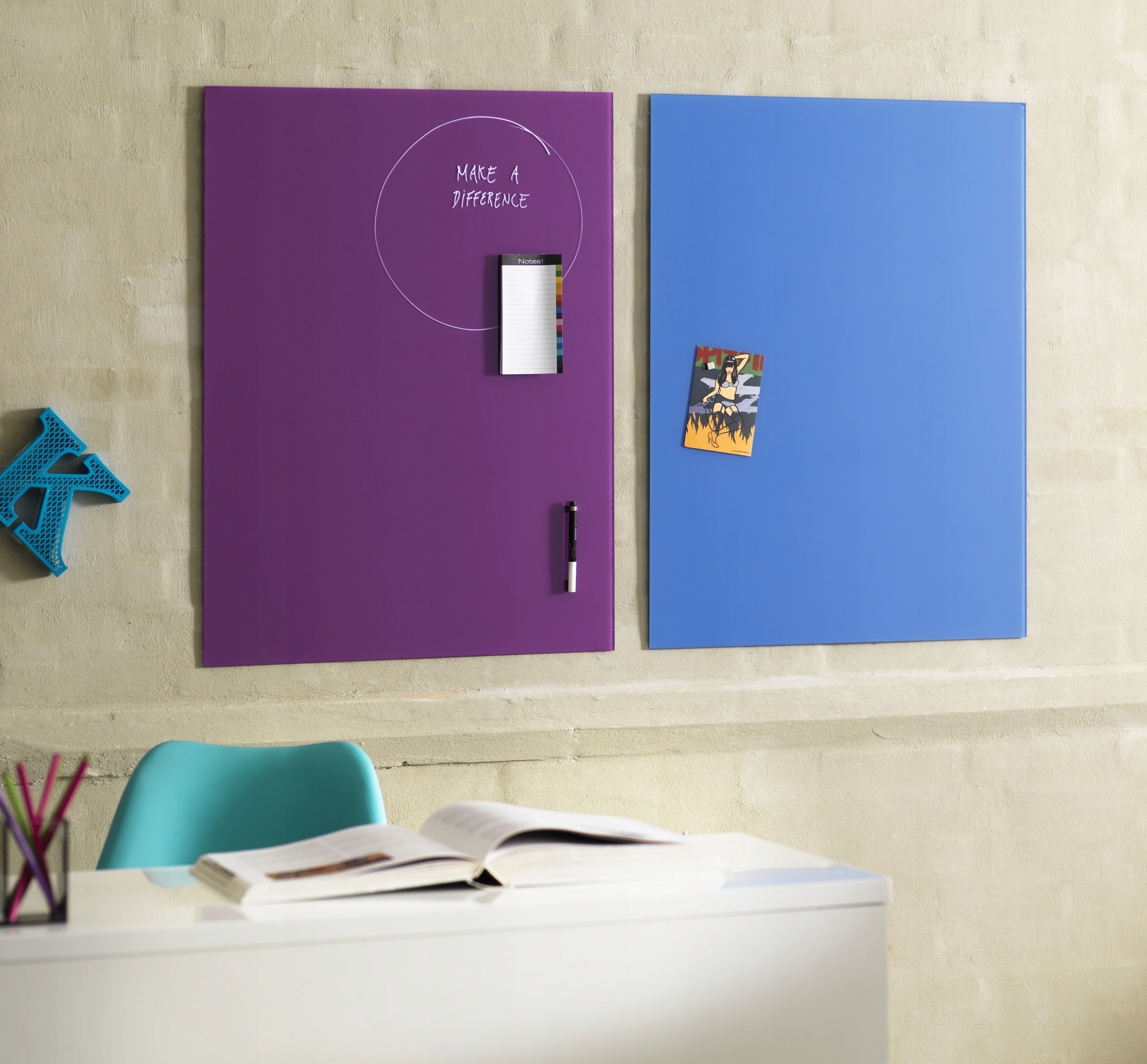 SZARA Szklana TABLICA MAGNETYCZNA 60x80 cm NAGA Marka inny