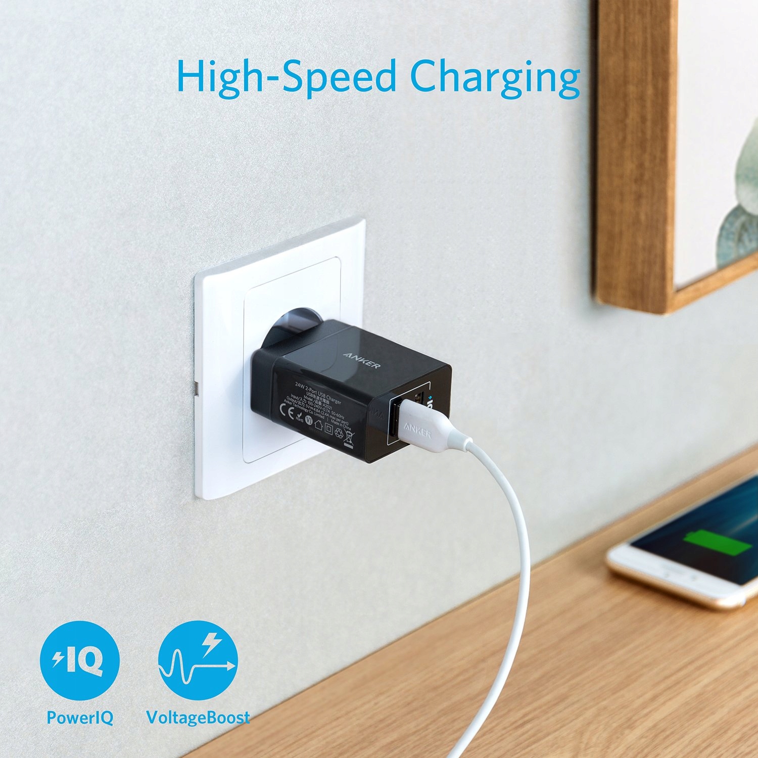 ANKER Ładowarka Sieciowa 24W USB DUAL PORT 2w1 — miniatura 6