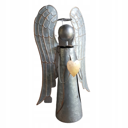 

Anioł metalowy z sercem szary 46cm