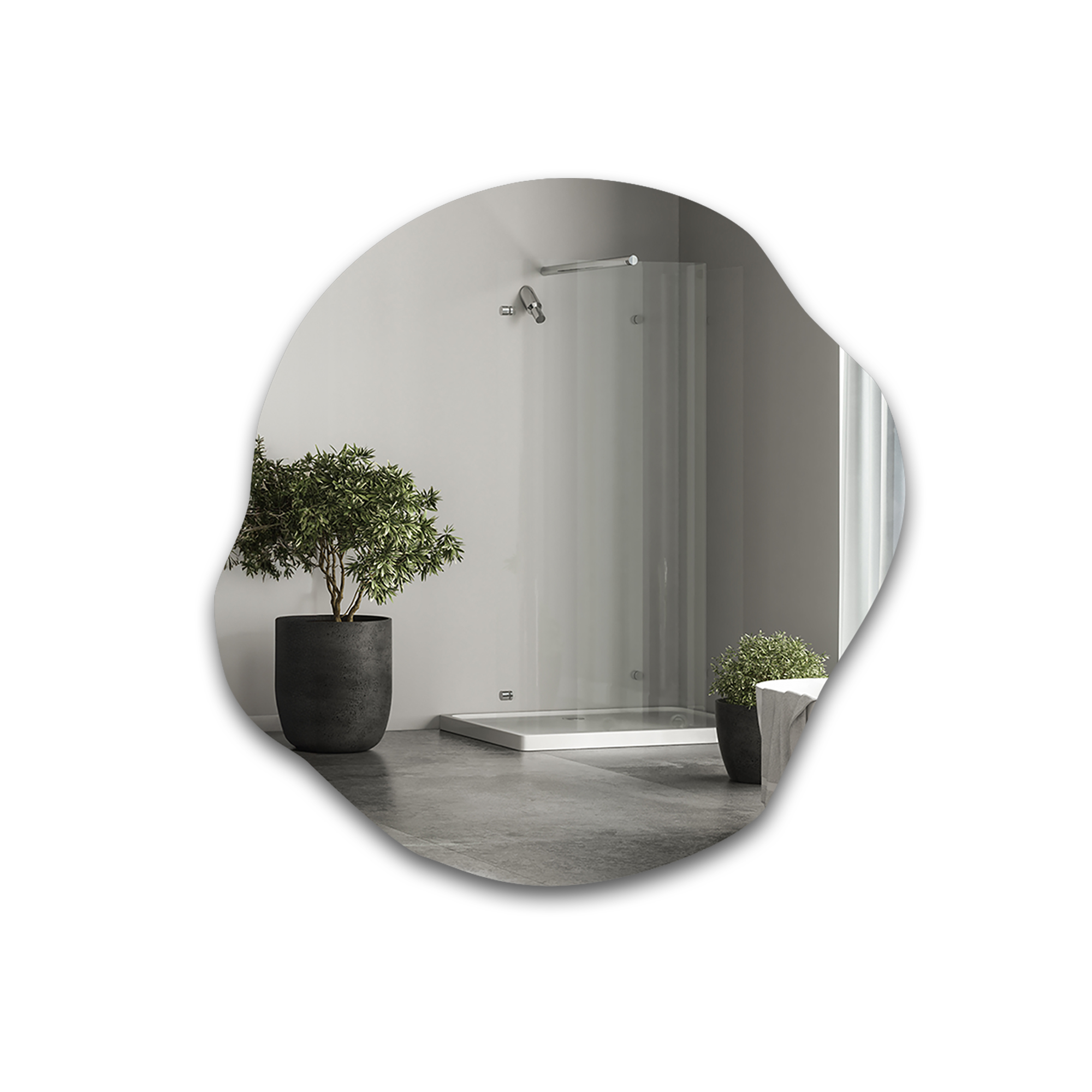 Zrcadlo s organickým tvarem Zirkon 90x94 cm, dekorativní nástěnná dekorace