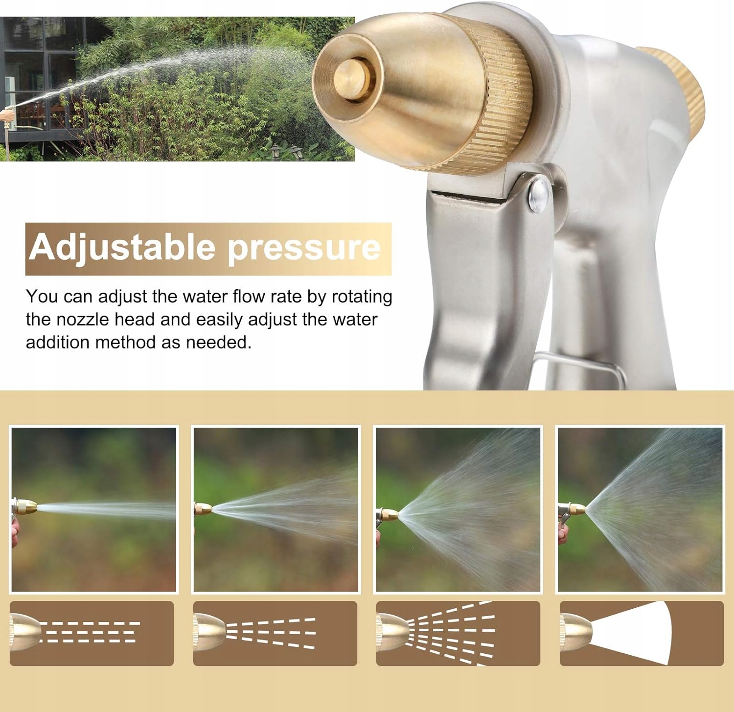 PISTOLET NATRYSKOWY DO WĘŻA OGRODOWEGO WYTRZYMAŁY WYSOKOCIŚNIENIOWY METAL Marka Inny producent