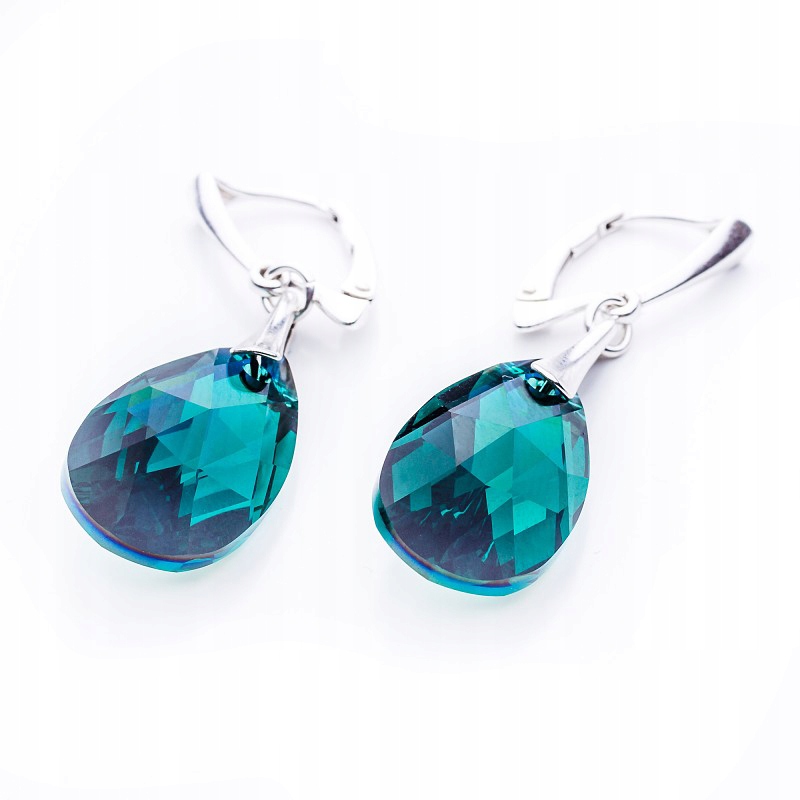 Stříbrné náušnice s krystaly Swarovski Mandle 22 Eme Ab