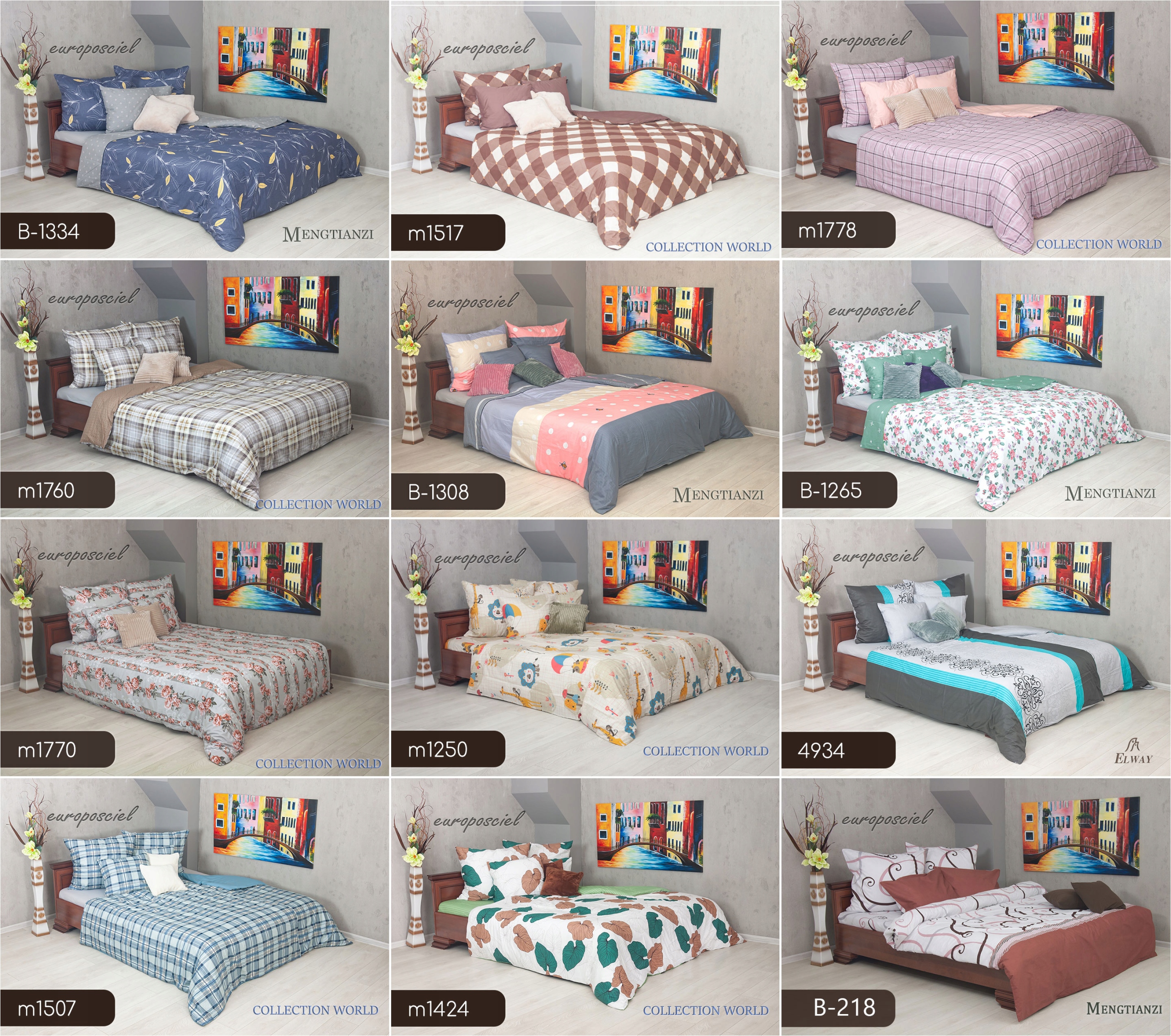 Pościel ELWAY 160x200 Bawełna Satynowa NOWE WZORY Liczba elementów w zestawie 3 części