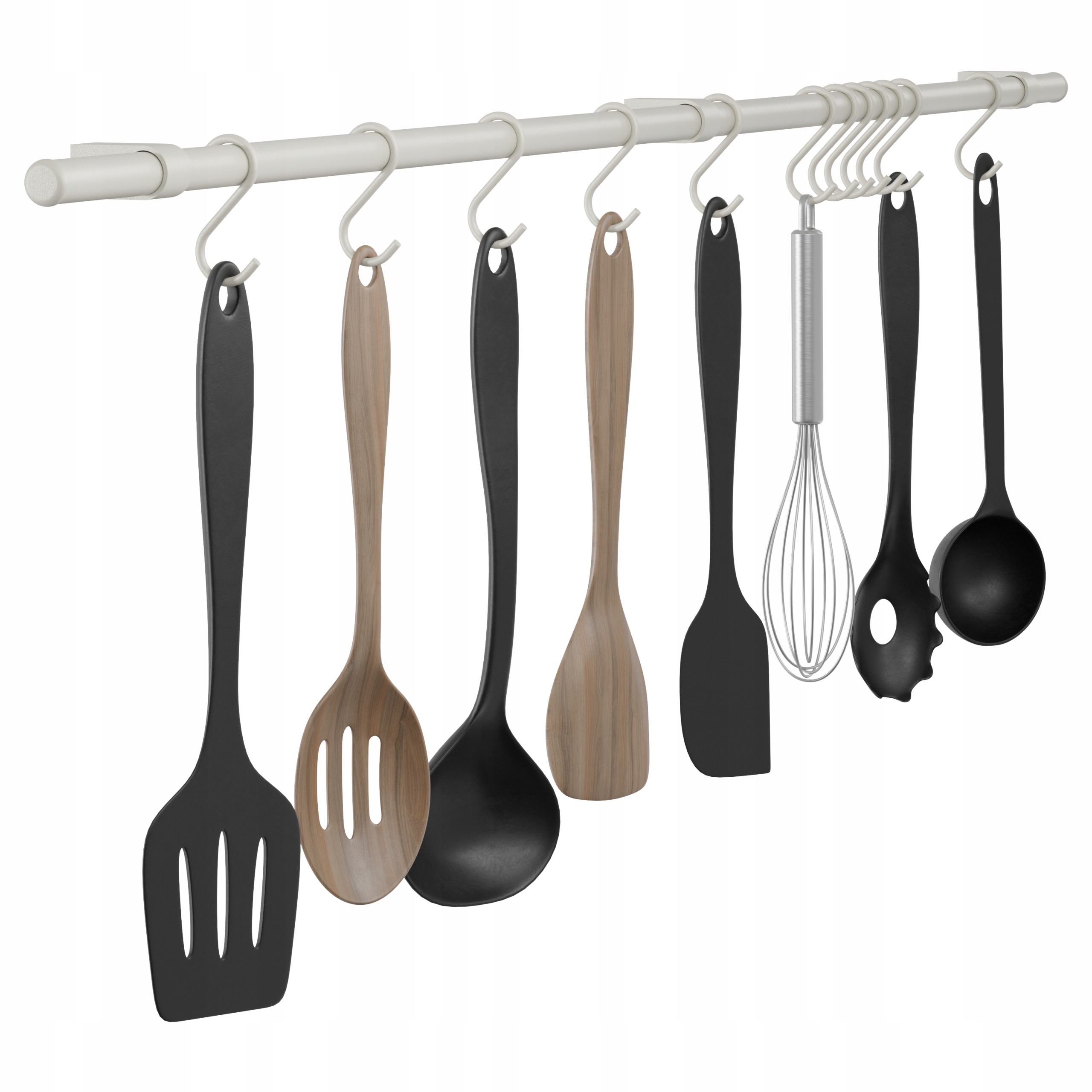 Kuchyňský Reling Věšák Na Stěnu S Háčky 100 cm Kašmír Twist