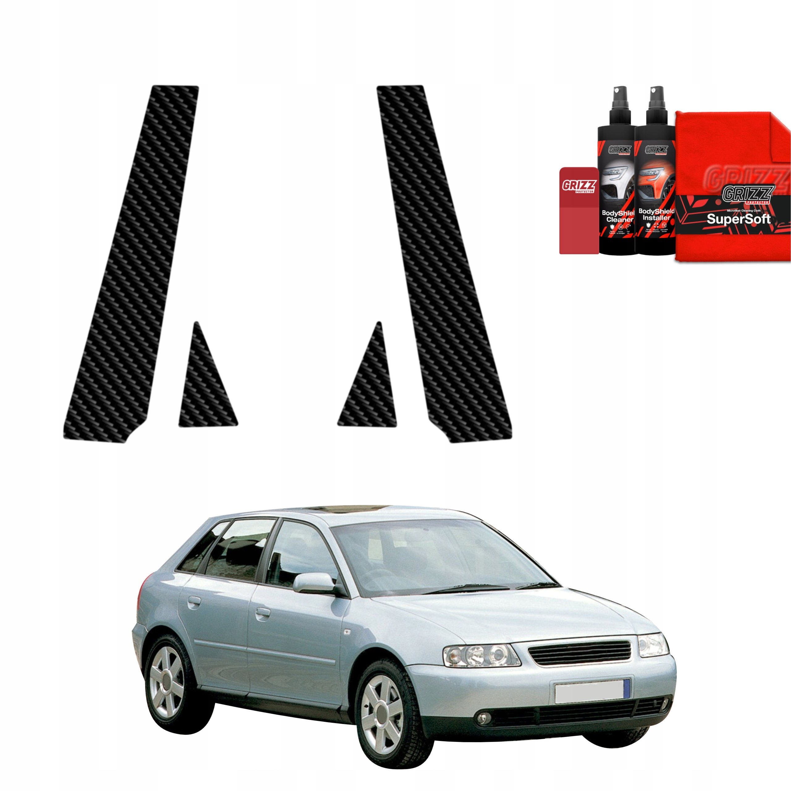 4v1 Fólie na sloupky pro Audi A3 8L Hatchback 5D (1999-2003)