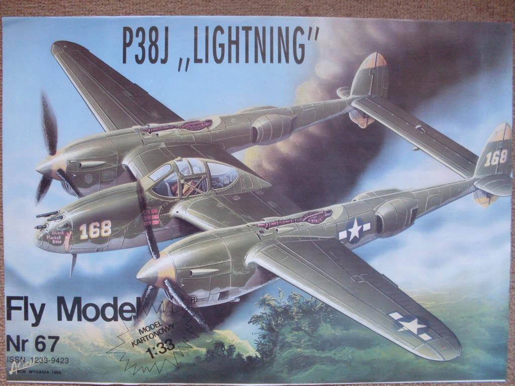 FlyModel nr 67 Samolot P38J Lightning 1:33
