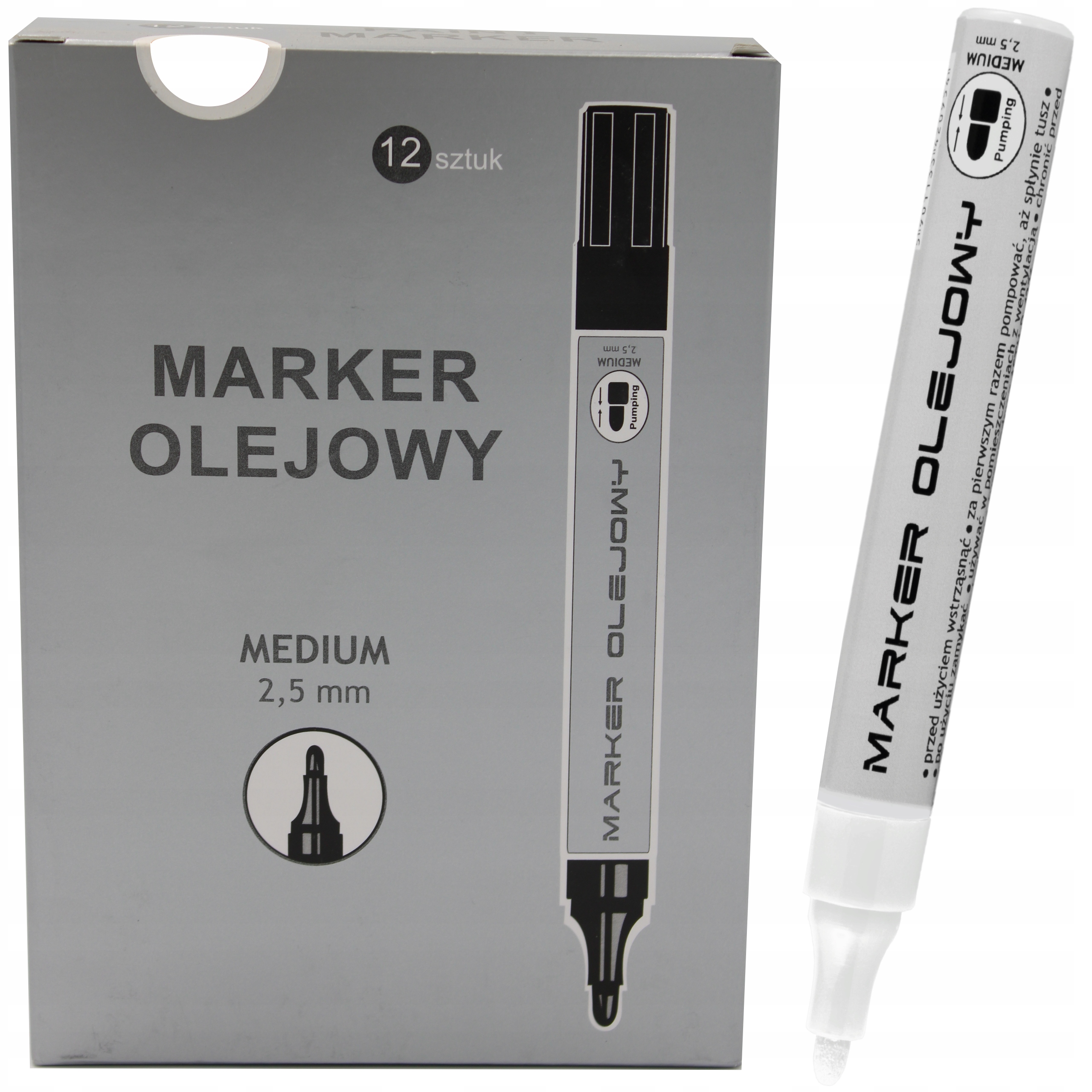 

Marker olejowy pisak olejny To 420 Biały 12 sztuk