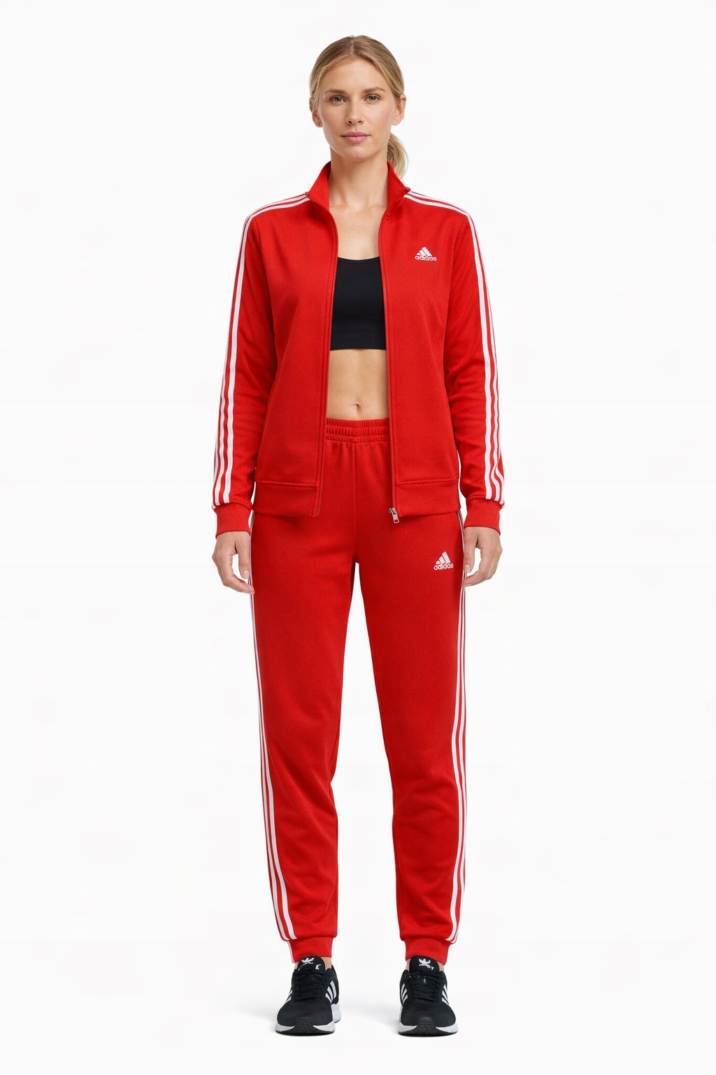 Adidas Tepláková Souprava Červená S Lampasy S I4B