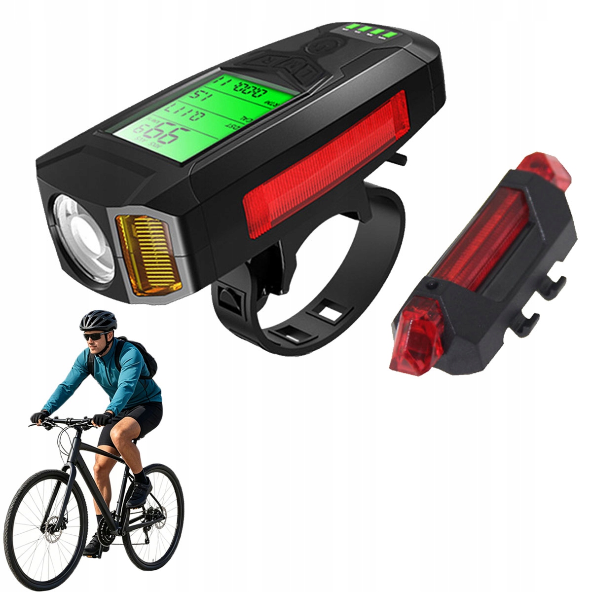 Lampka Rowerowa Przednia Tylna Mocna 600 Lumenów Led Na Rower Kierownicę