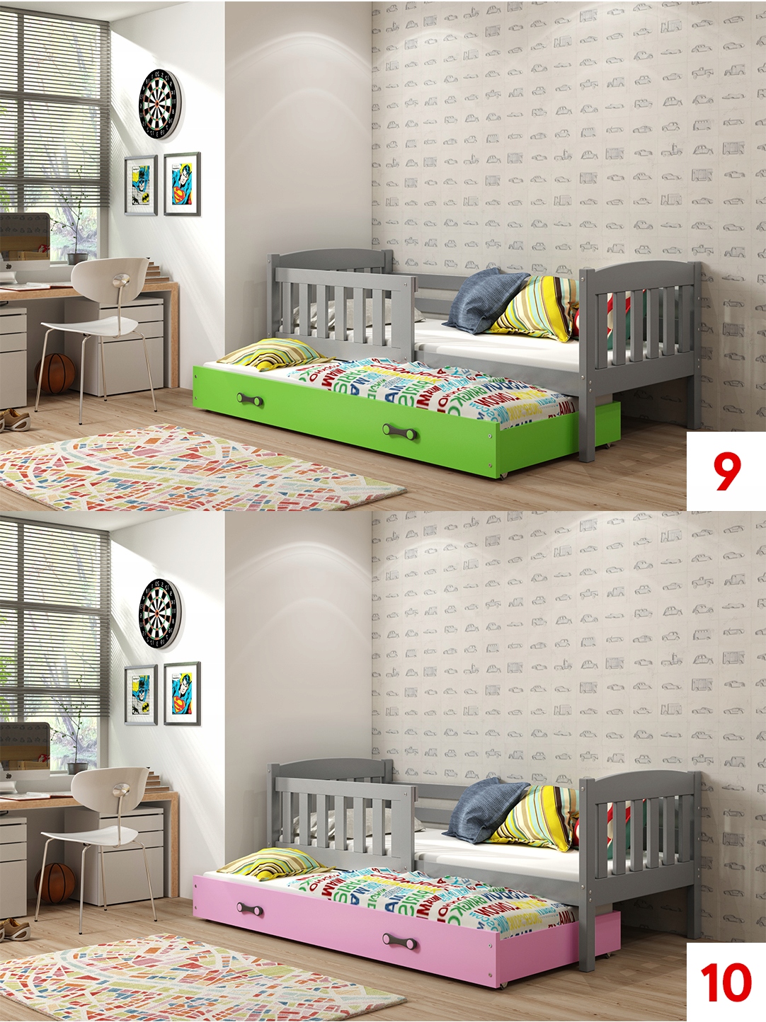 Łóżko piętrowe dla dwójki dzieci Kubuś 190x80 Waga produktu z opakowaniem jednostkowym 60 kg