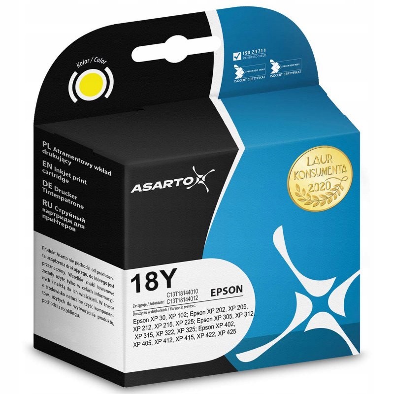 Tusz Asarto do Epson 18Y C13T18144012 450 str. yellow