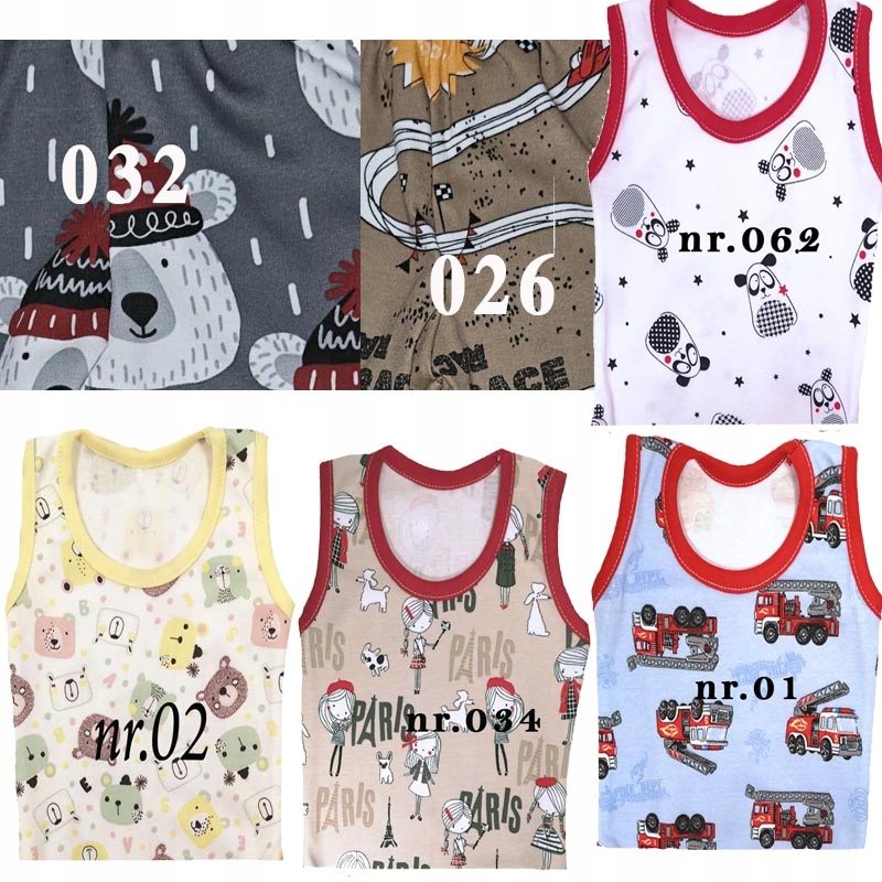 Podkoszulka na naramkach bawełna POLSKIE 86 cm Kolor wielokolorowy