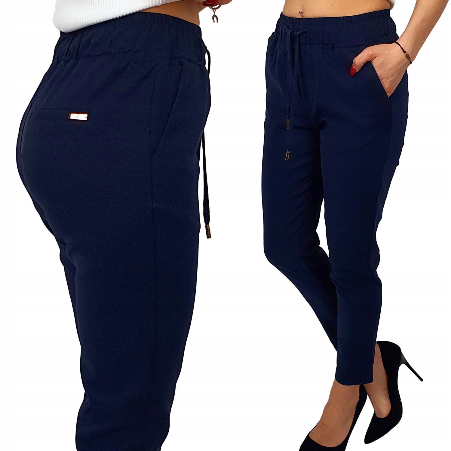 

#eleganckie Damskie Spodnie Gumka 7/8 Freesia#