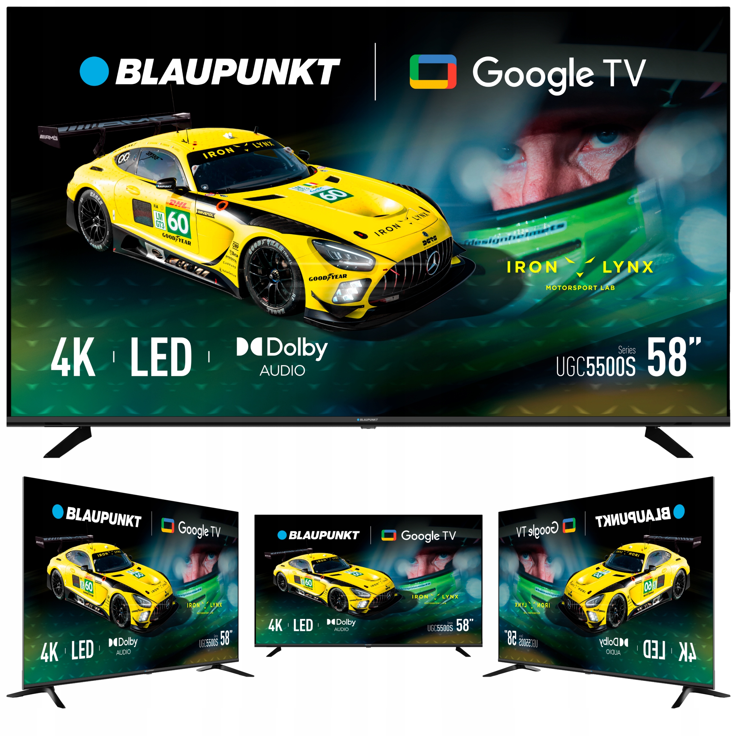 Telewizor 58" Smart Tv Led Blaupunkt Google Tv 4K Hdr Bluetooth Bezramkowy