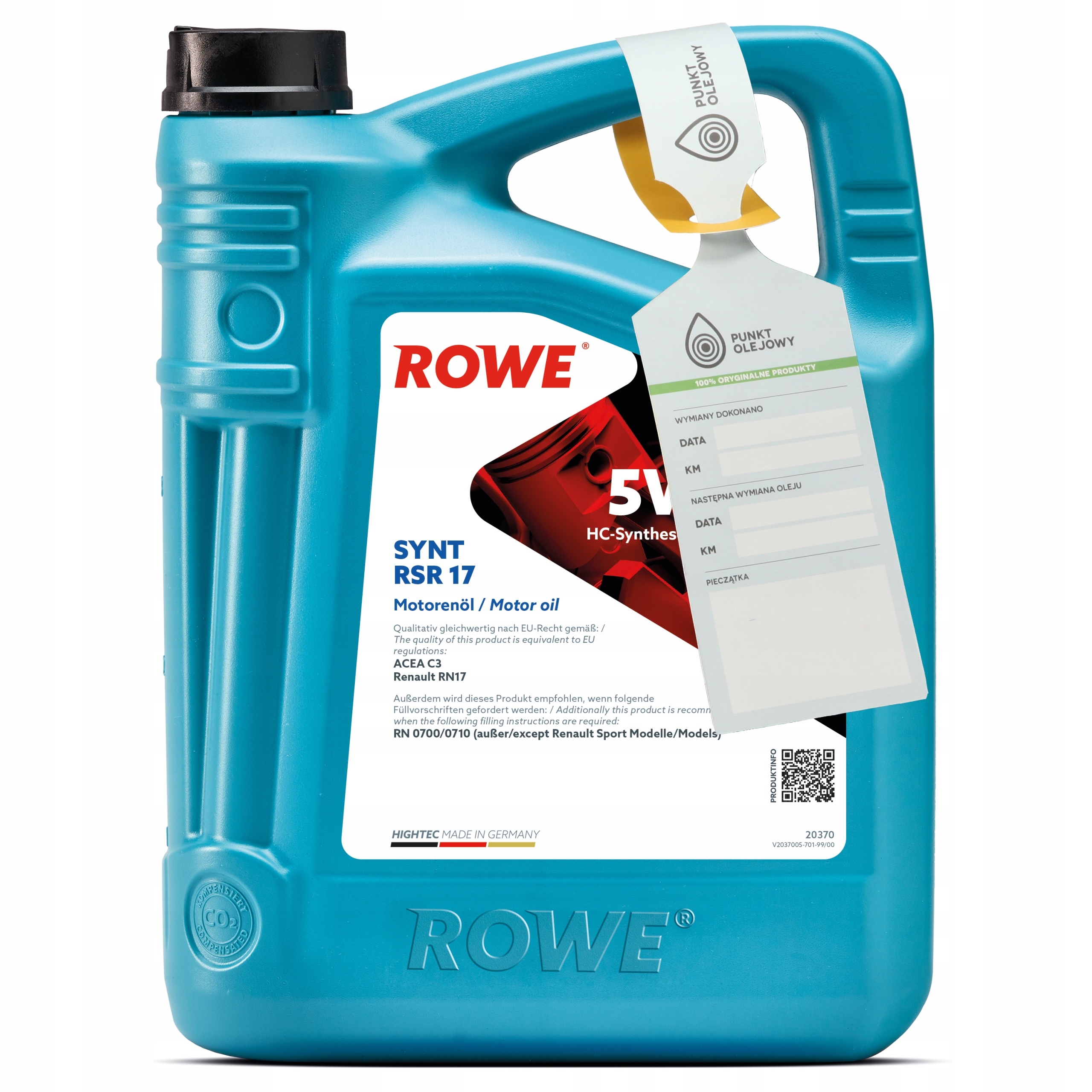 ROWE - HIGHTEC SYNT RSR 17 5W30 - 5L