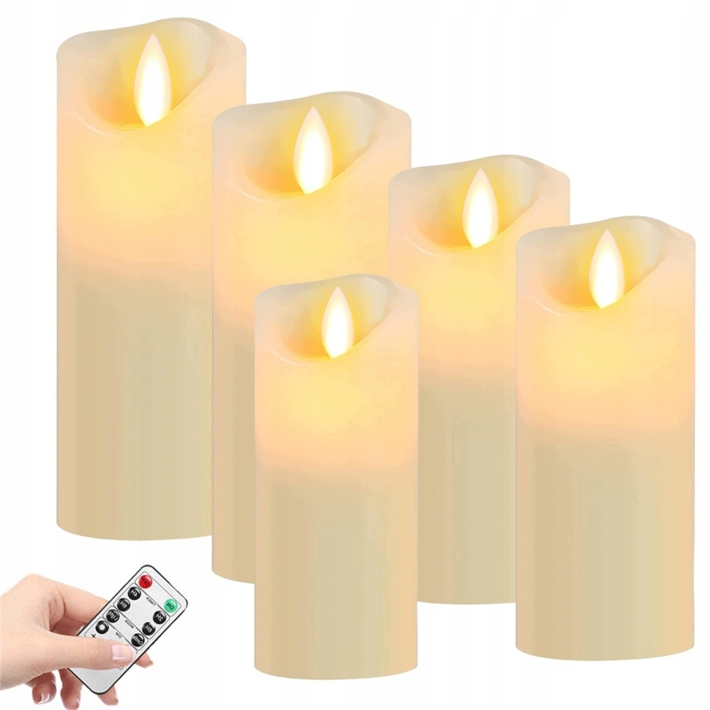 5X Led Svíčka Náplň Do Hřbitovné Svíčky Efekt Plamene Svíčka Z Dálkového Časovače