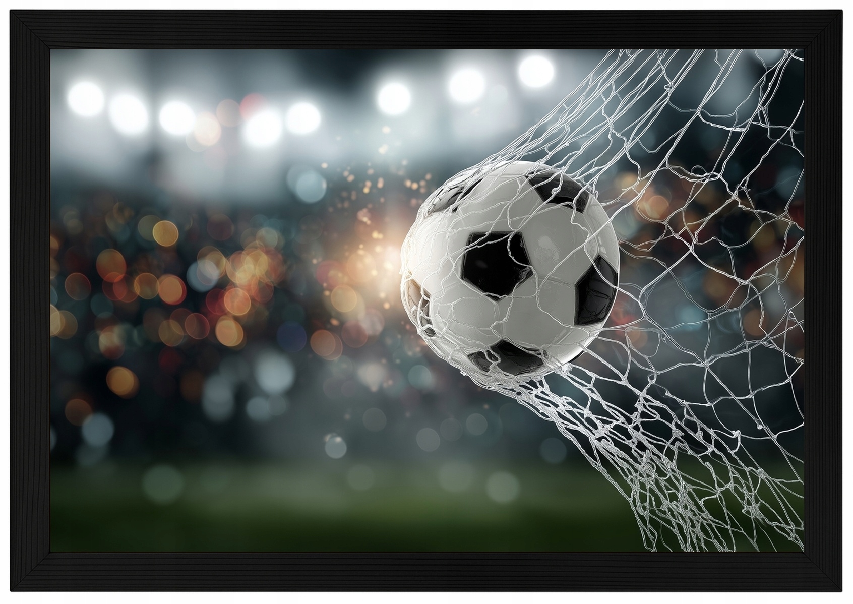 Plakát Rámeček Dřevo Fotbalová Branka Sport Stadion Zápas 93x62