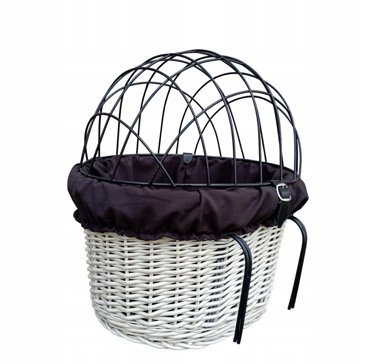 Koszyk wiklinowy na Rower z wkładem i poduszką Transporter dla Psa do 10kg