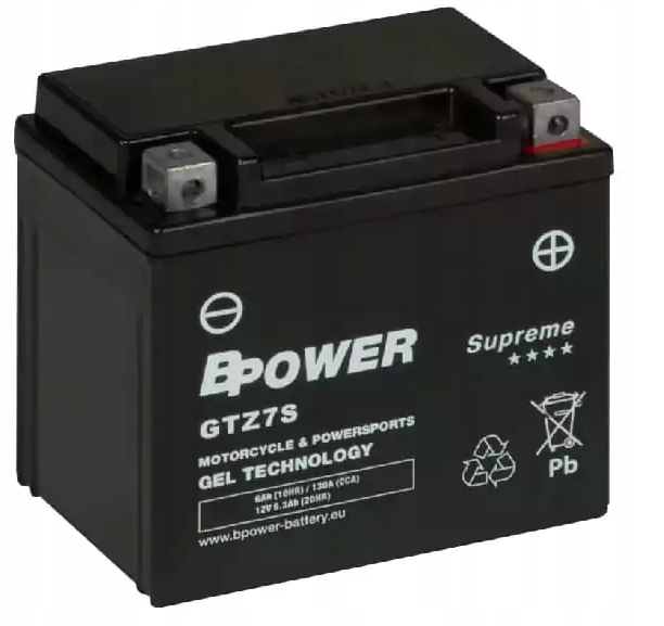 Akumulator Bpower Supreme 6Ah 130A 12V P+ GTZ7S Gel 113x70x105