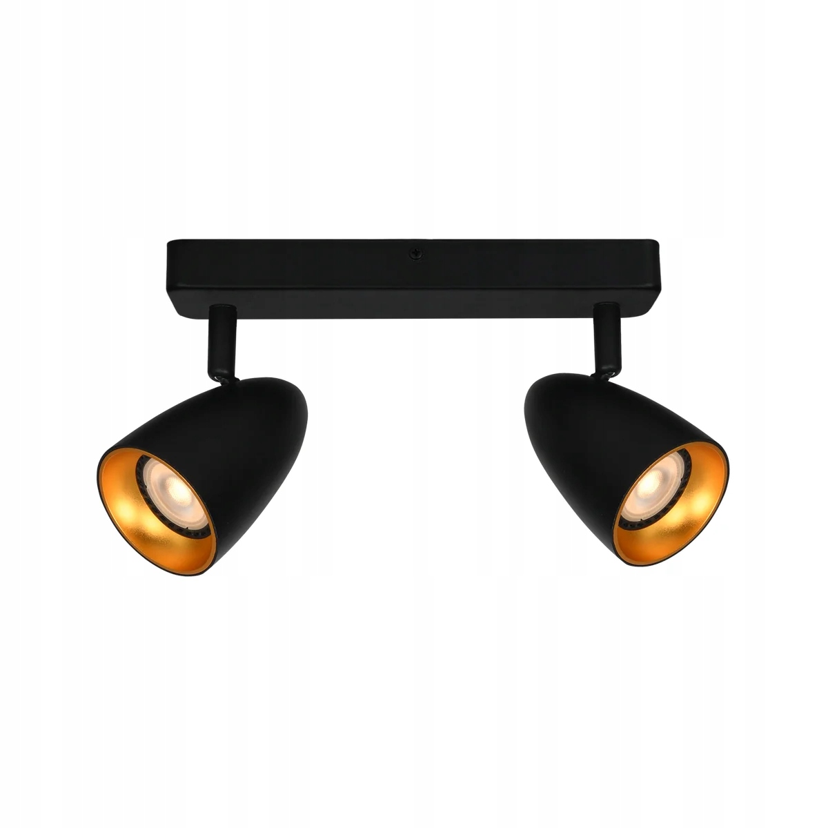 Stropní svítidlo černá zlatá 2 pohyblivé reflektory do obývacího pokoje 24 cm Italux