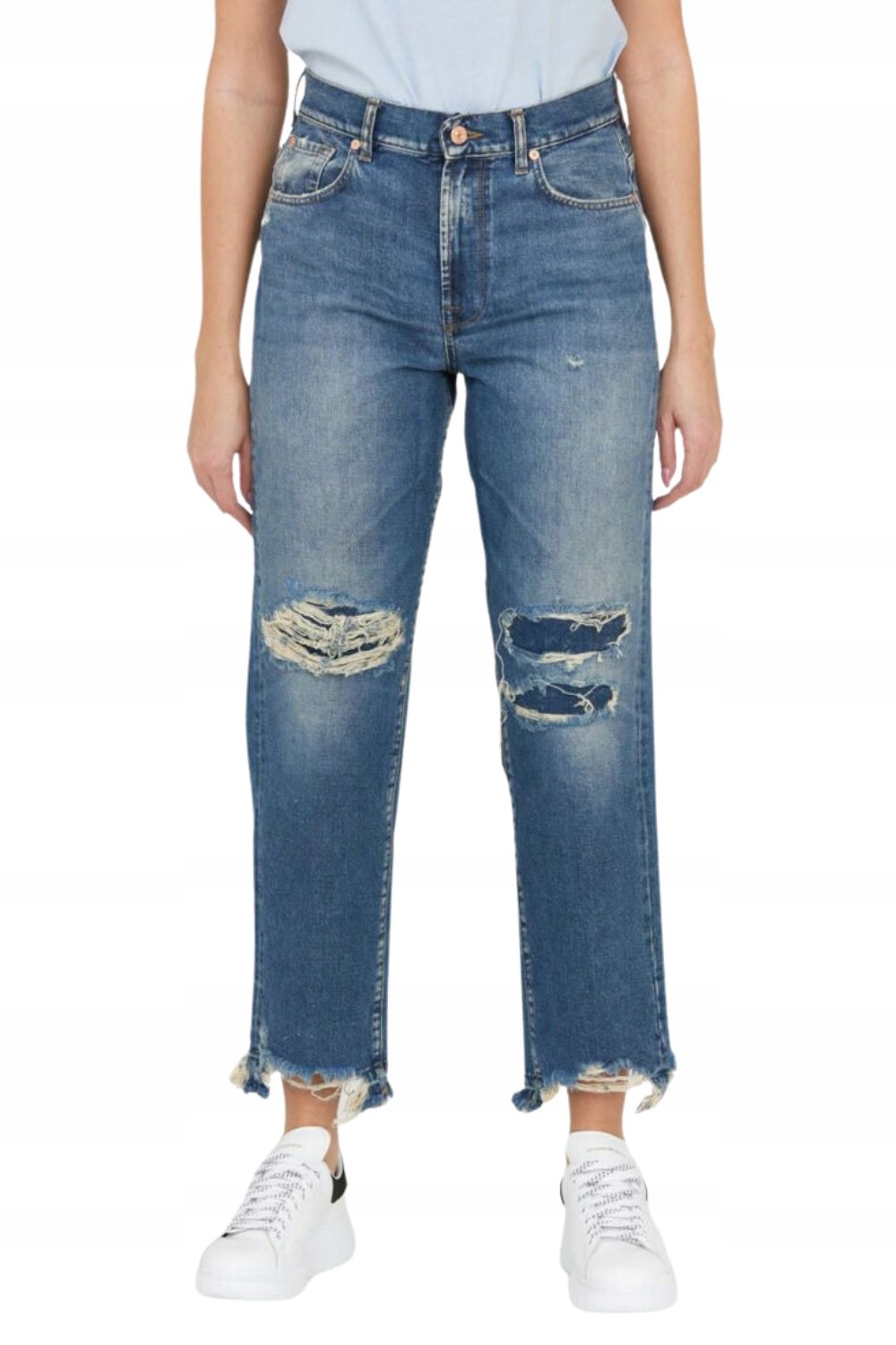 7 For All Mankind Modré dámské džíny The Modern Straight 27