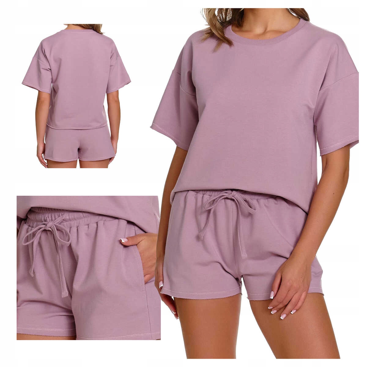 Doctornap dámský bavlněný teplákový komplet 7450 růží, velikost L