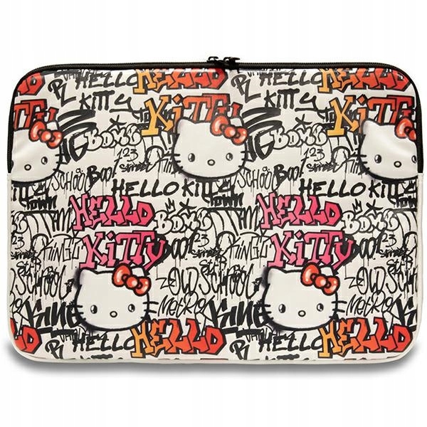 Hello Kitty Sleeve Hkcszpdgpte 14" béžová/beige Zip Pu Tags Graffiti