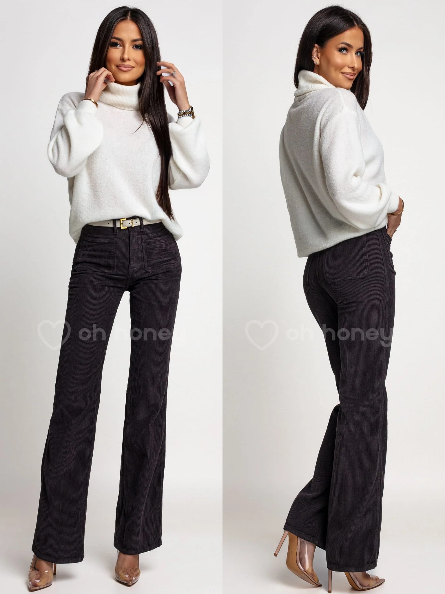 100% Bavlna čokoládové kalhoty Aston L