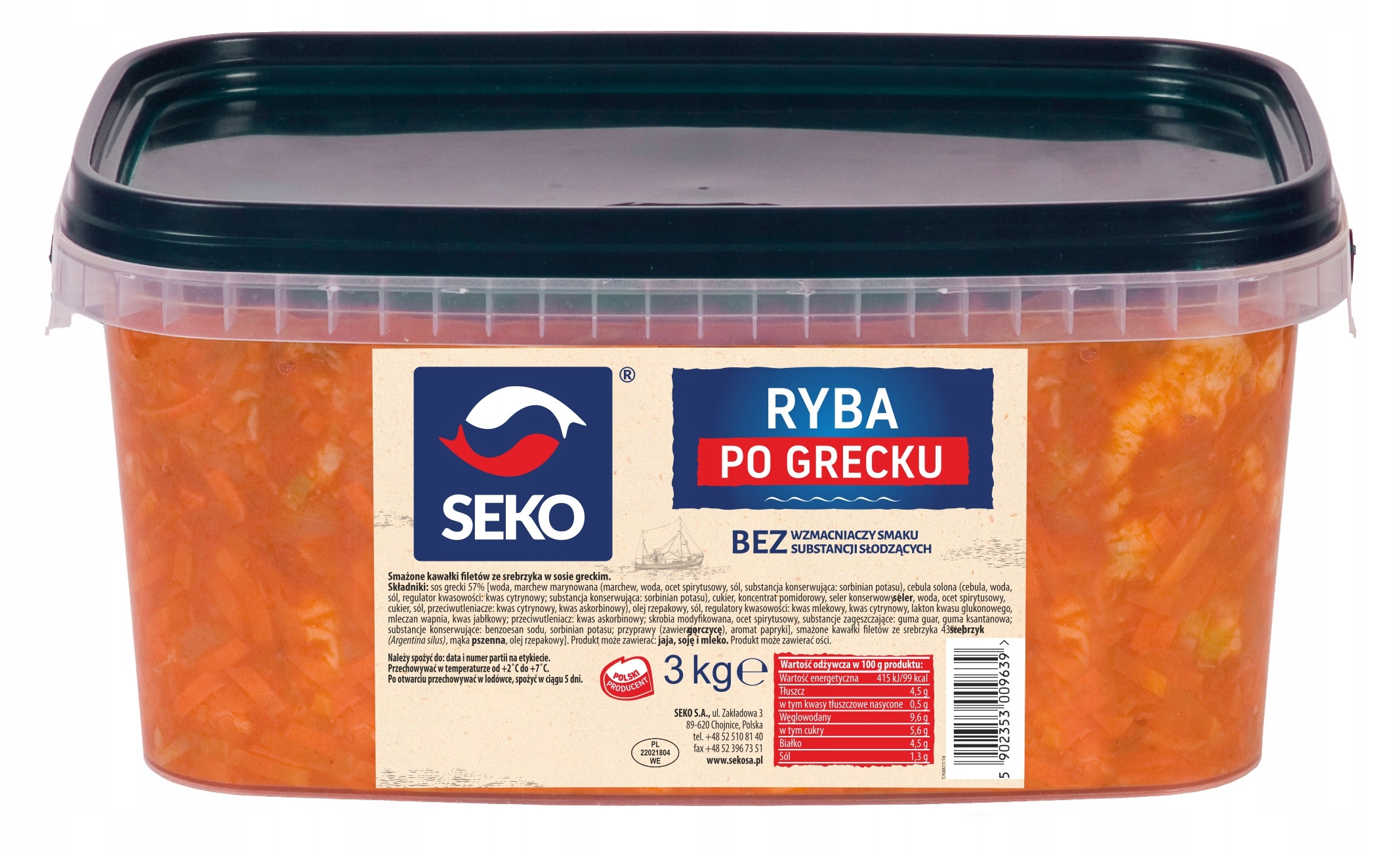 Ryba Po Grecku Srebrzyk 3kg Seko