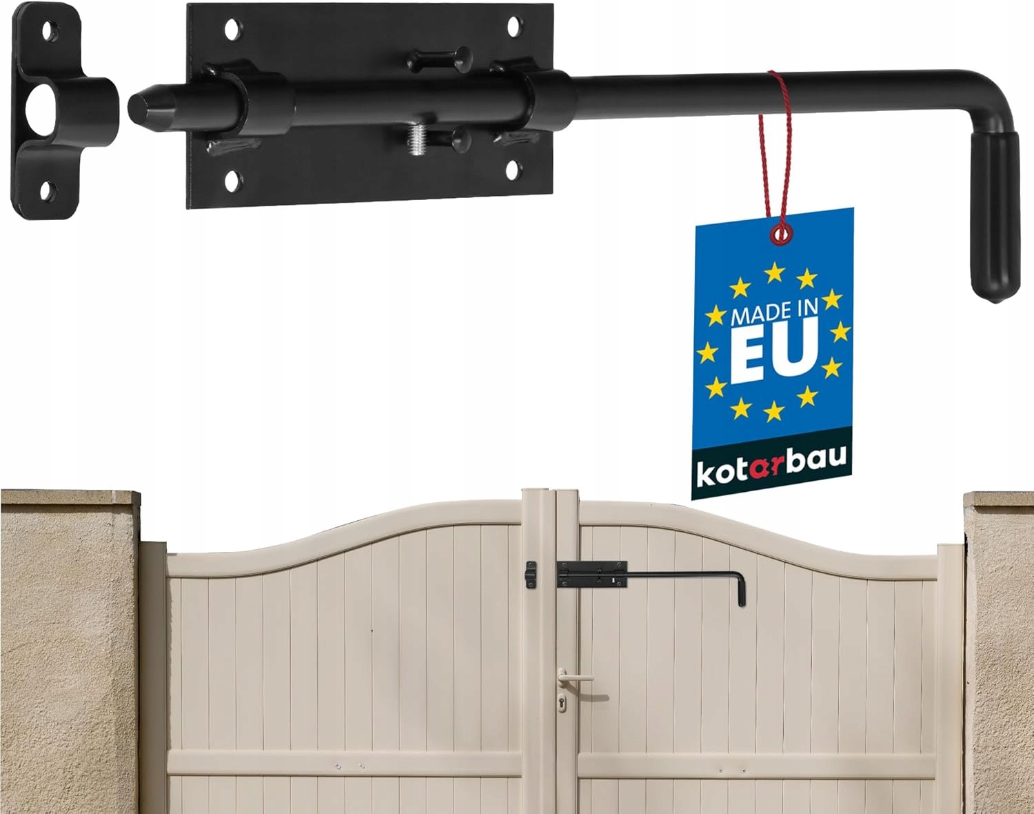 Kotarbau Rygiel Ocel Práškově potažený 420 mm Černý Zámek Dveří