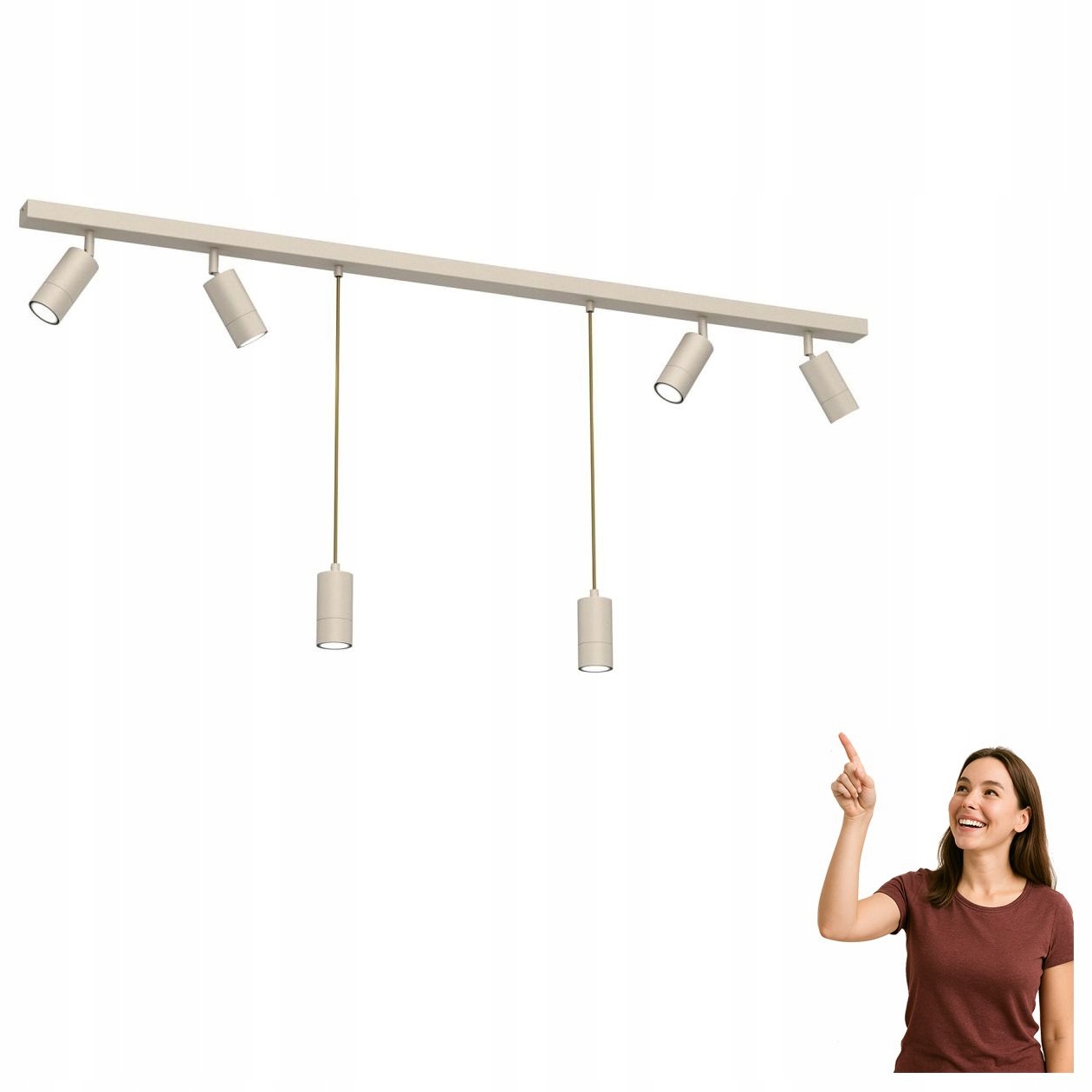 Šesťbodová závesná lampa s reflektormi Link 9532 Luminex