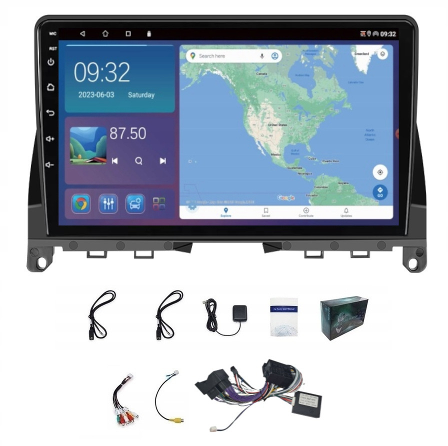 Rádio Navigácia Android Mercedes W204 2007-2010 Usb Wifi Carplay Bt 64GB