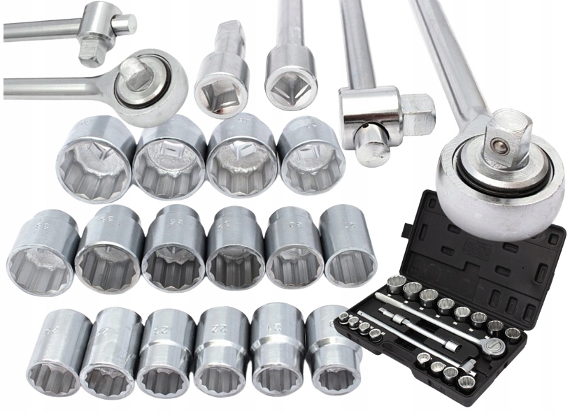 Sada Náradia Nástrčné Kľúče 21ks Sada Nástrčiek 3/4'' 19-50 mm Kufor