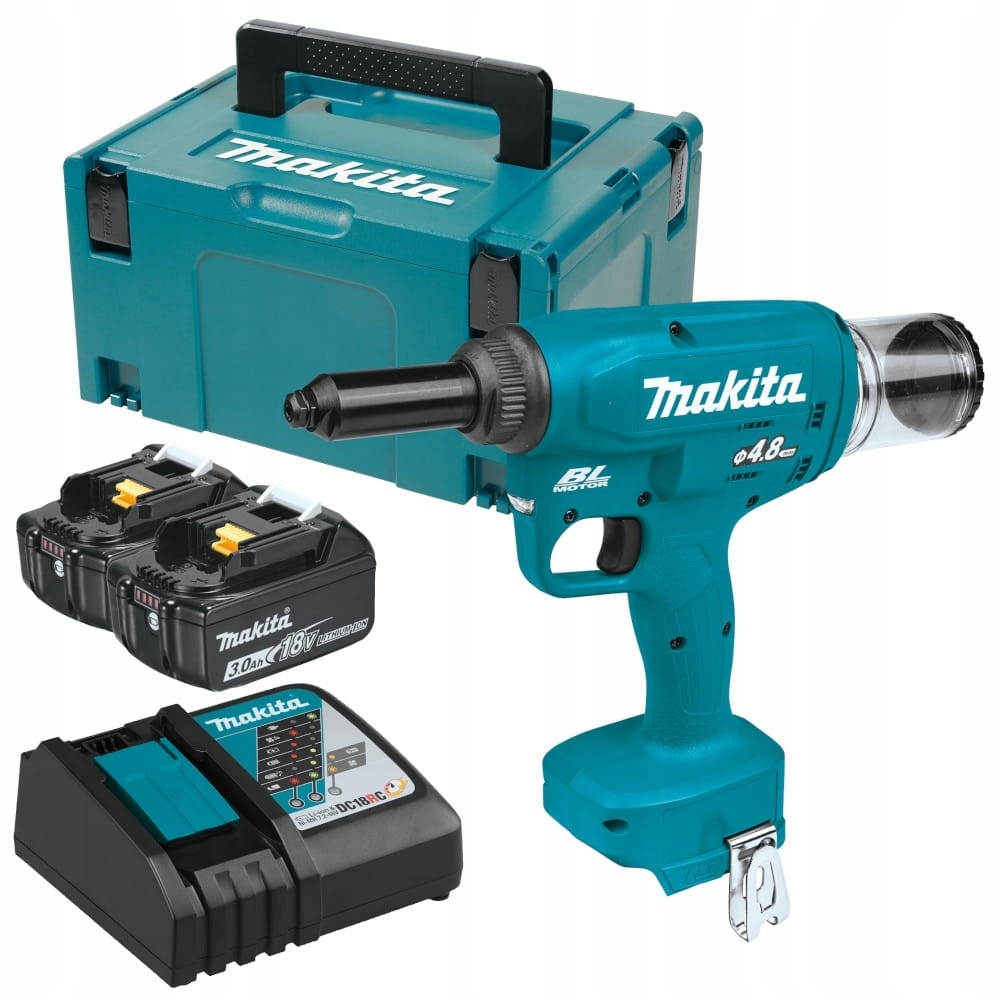 Makita DRV150RFJ Zestaw akumulatorowa nitownica ładowarka 2x3,0Ah