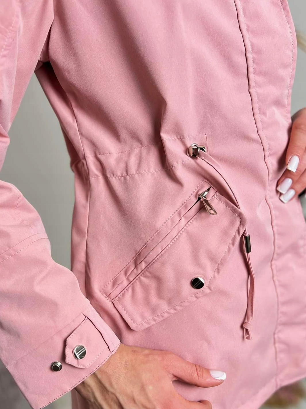 Kurtka PARKA wiosenna DWUSTRONNA odsuwany kaptur KOLORY XL/42 Rękaw długi rękaw