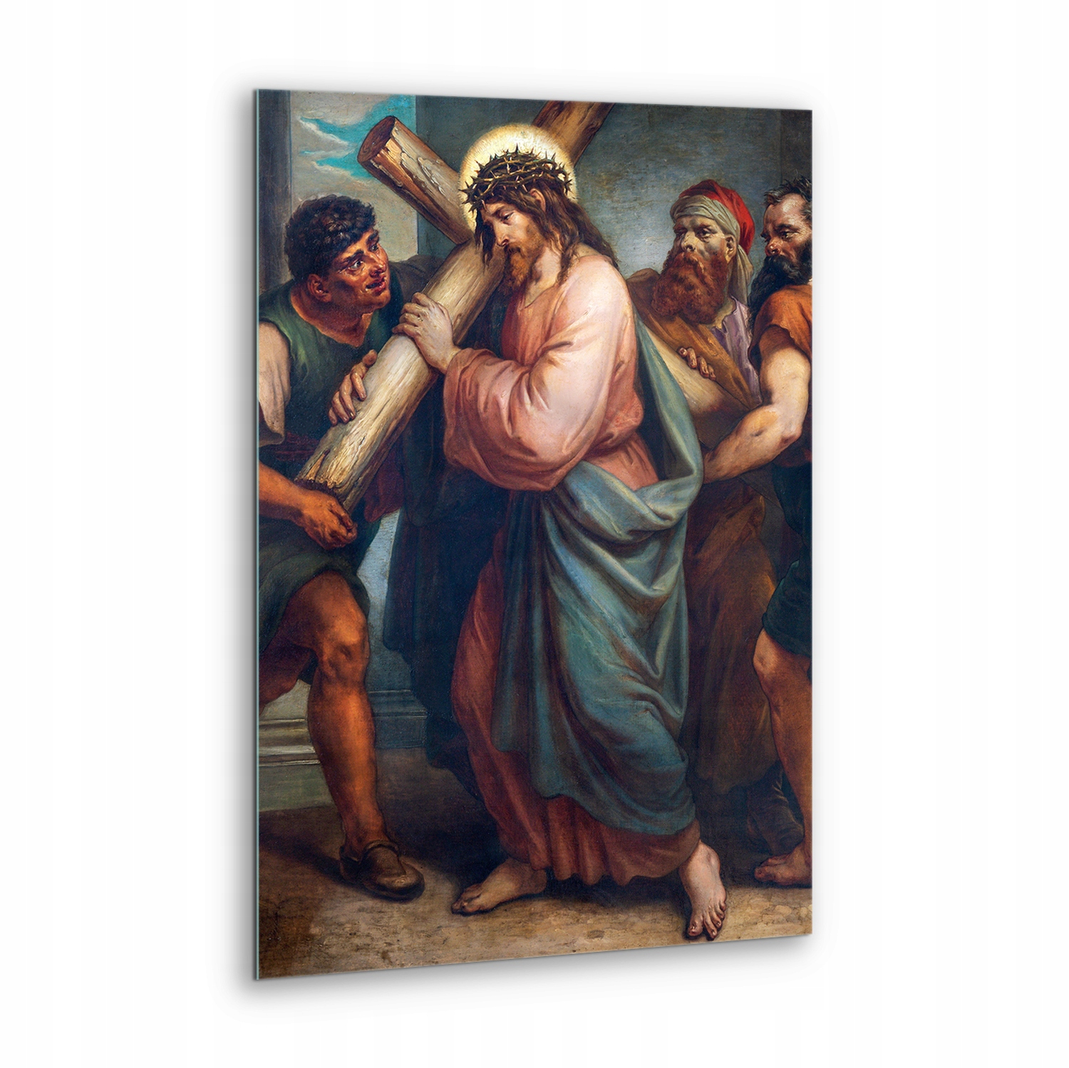 Krásný náboženský obraz Ježíš Kristus nese kříž