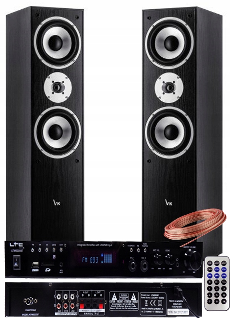 KINO DOMOWE KOLUMNY GŁOŚNIKOWE STEREO AMPLITUNER BLUETOOTH RADIO USB SD AUX EAN (GTIN) 5907659700037