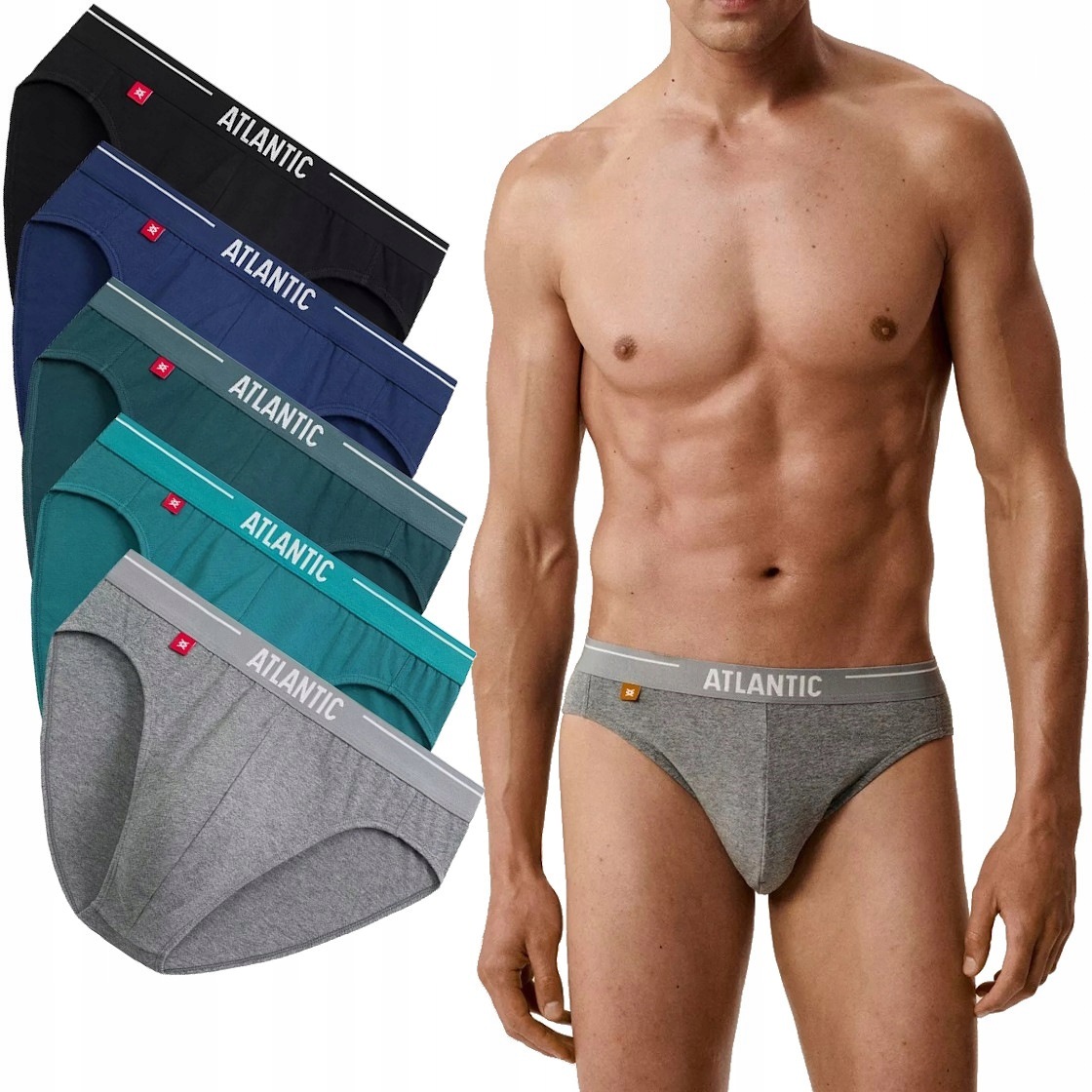 Pánské Slipy Atlantic Sport 5SMP004/NE/ZIE/CZA/SZM/NIEC/M