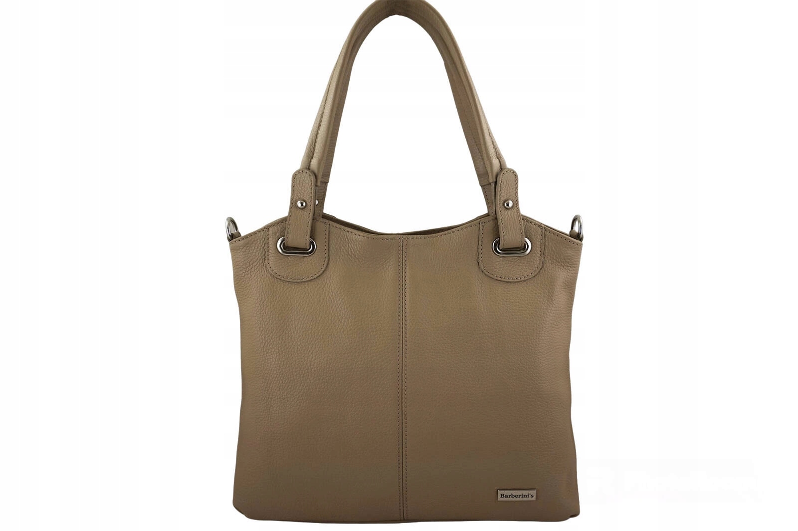 Každodenní velká kožená dámská kabelka Shopper A4 béžová