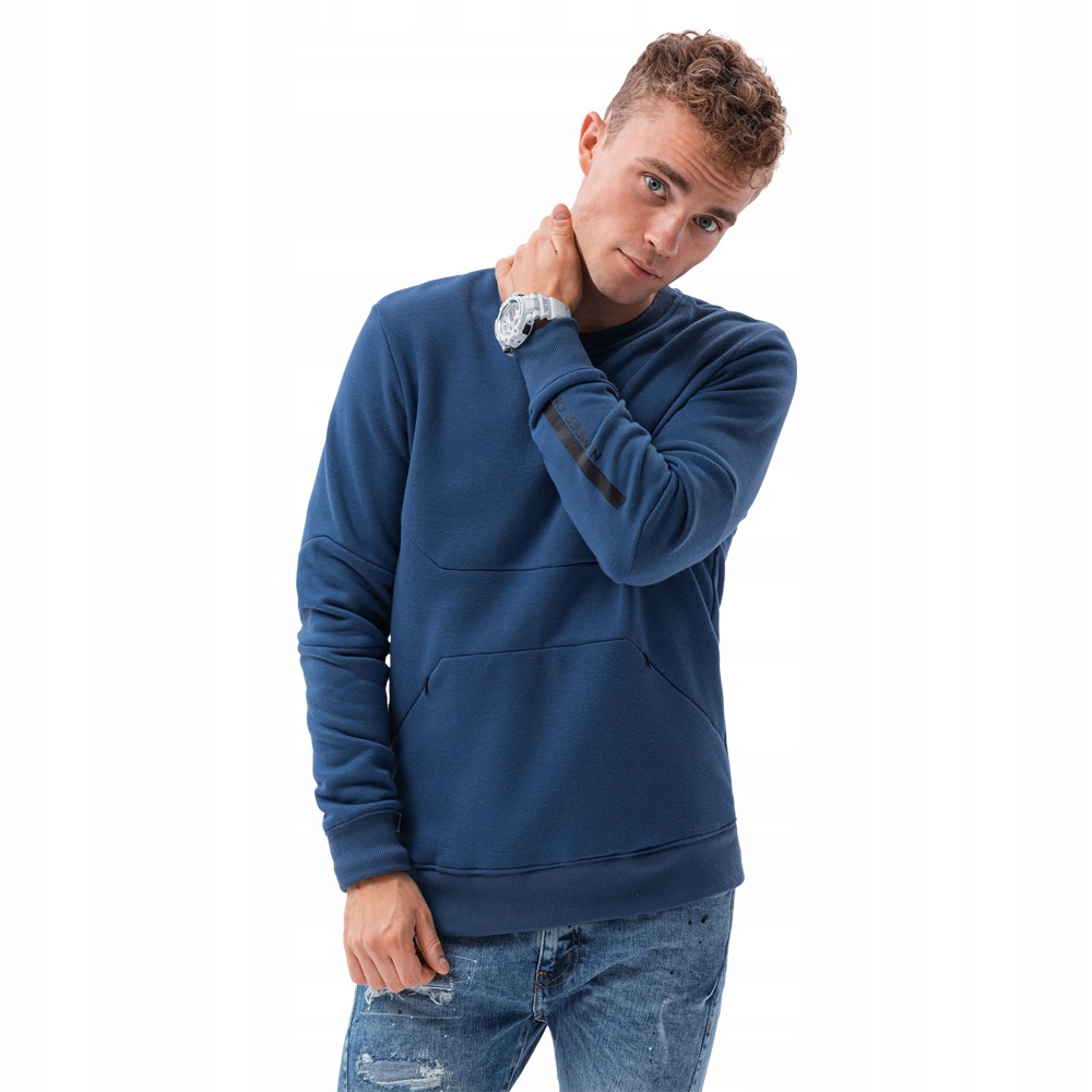 

Bluza męska bez kaptura kieszeń B1349 jeansowa M