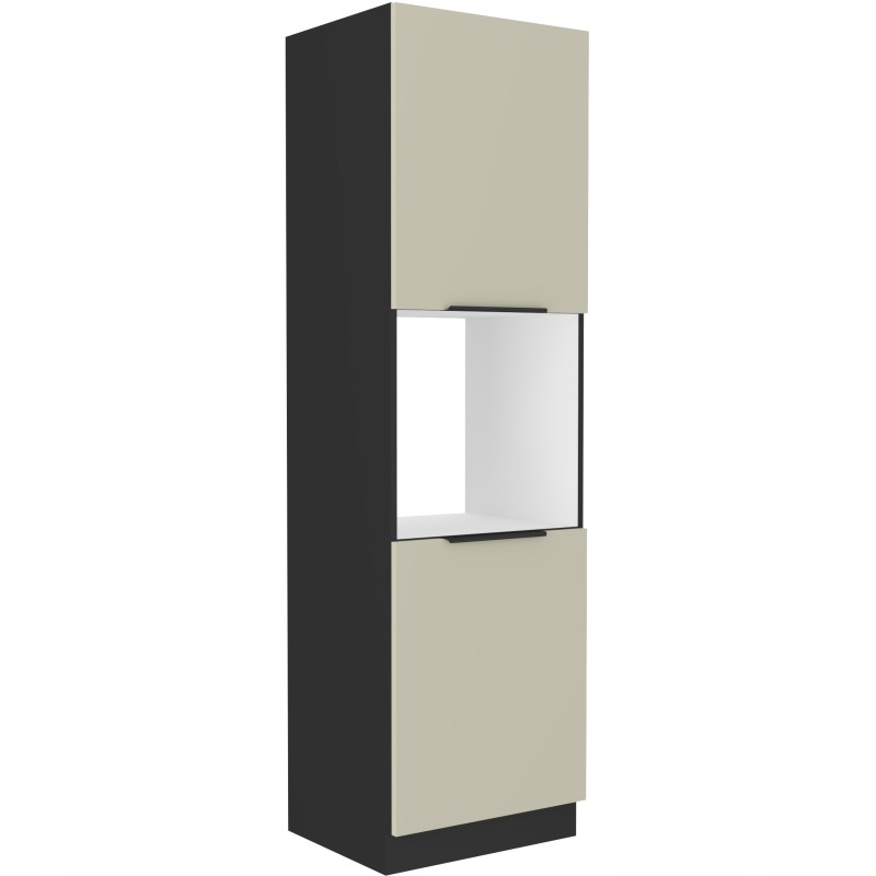 Szafka kuchenna słupek ARONA 60 DP-210 2F KASZMIR / CZARNY MAT