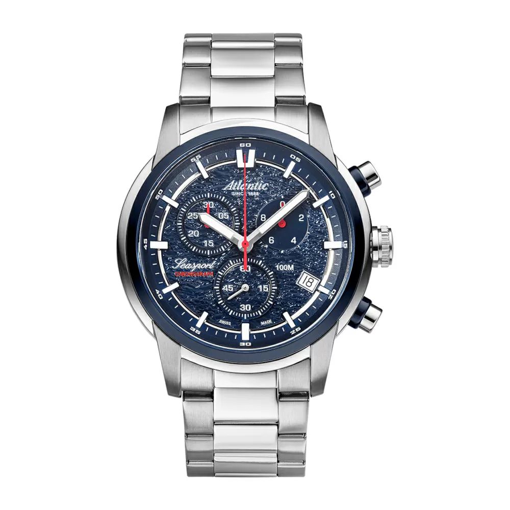 Atlantic Seasport Chronograph 87466.47.51 46mm WR100 Eta G10.212