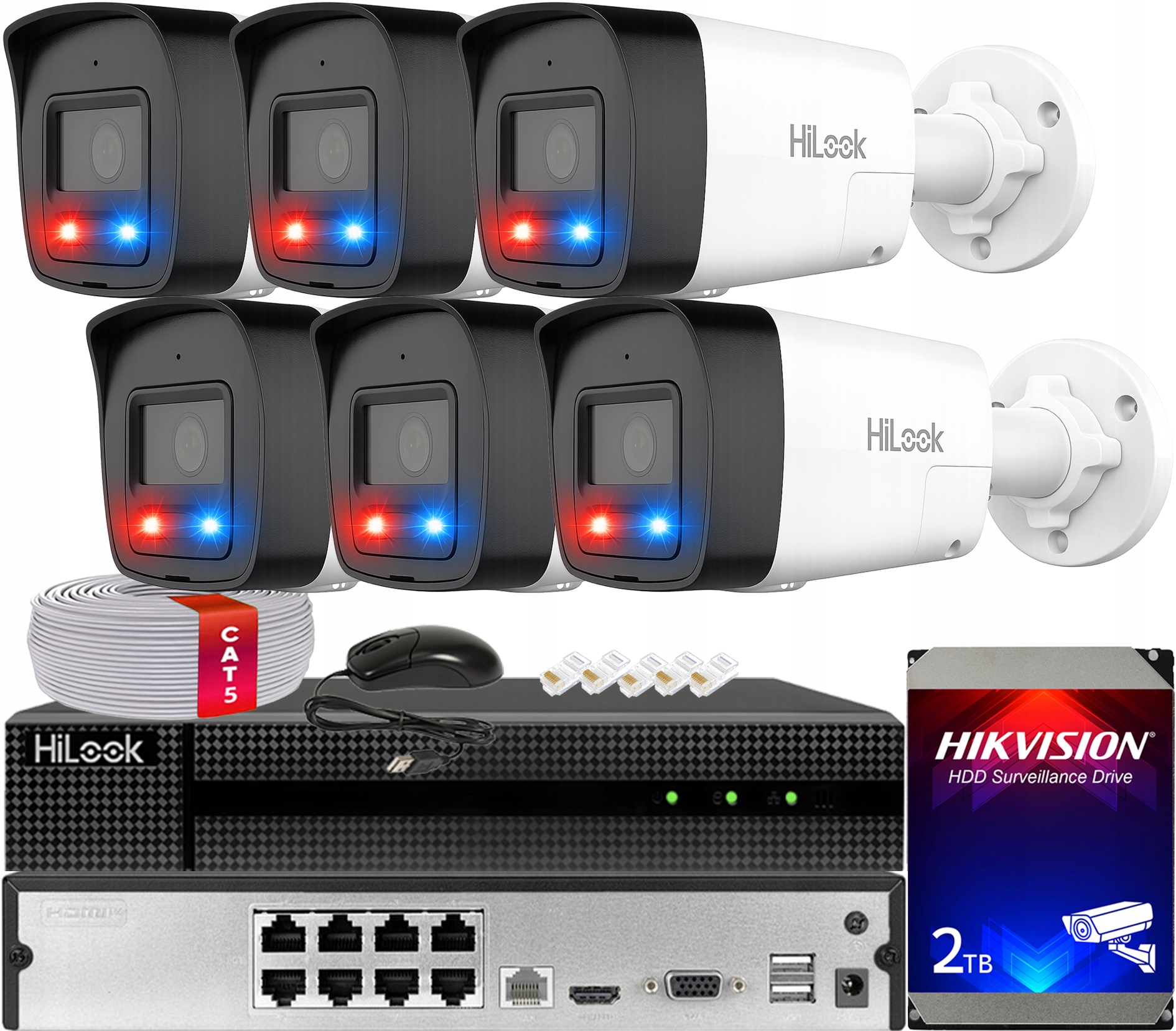 Sada monitorování Ip 6 kamer 4MPx IPC-B140HAP-LUF/SL Live Guard PoE Audio